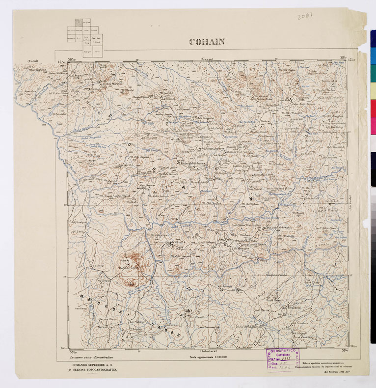 (N:2464) CARTA DELL'AFRICA ORIENTALE ITALIANA - Cohain (B0010069) Carte e stampe antiche: riproduzione a colori su carta (formato A1)