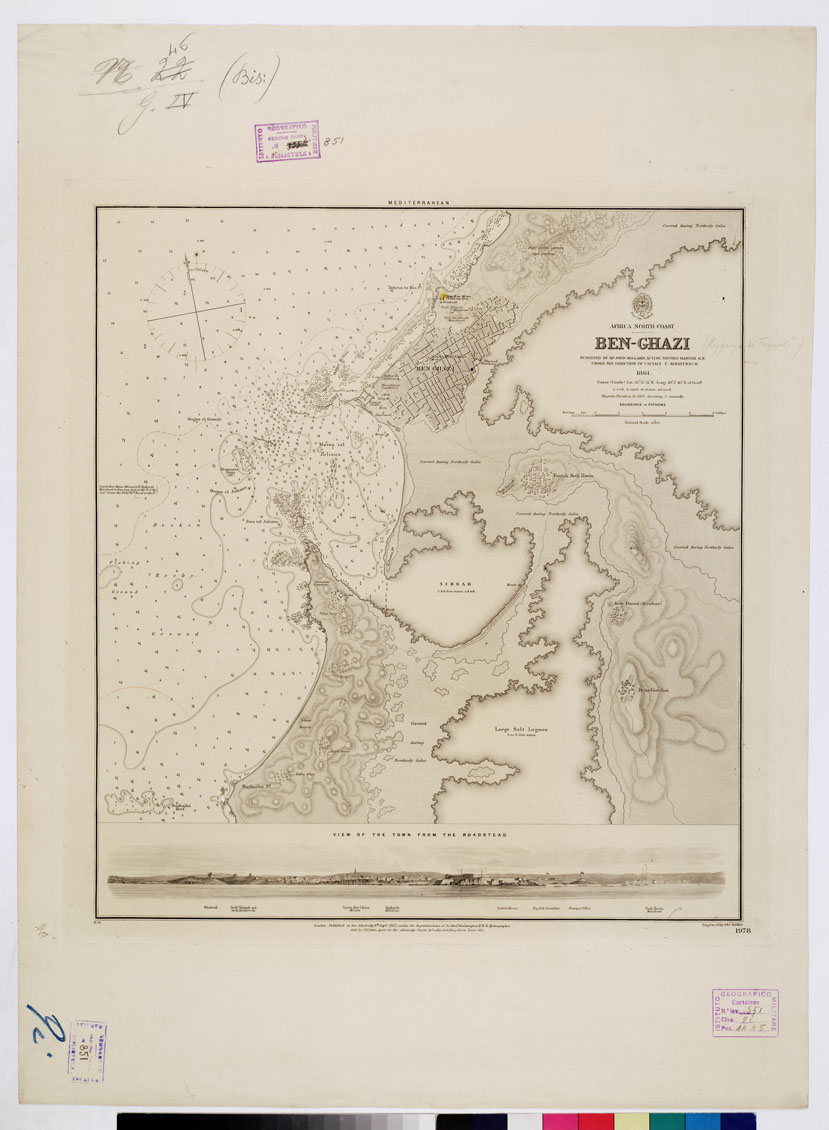 (N:49) AFRICA NORTH COAST - BEN-GHAZI (B0010129) Carte e stampe antiche: riproduzione a colori su carta (formato A1)