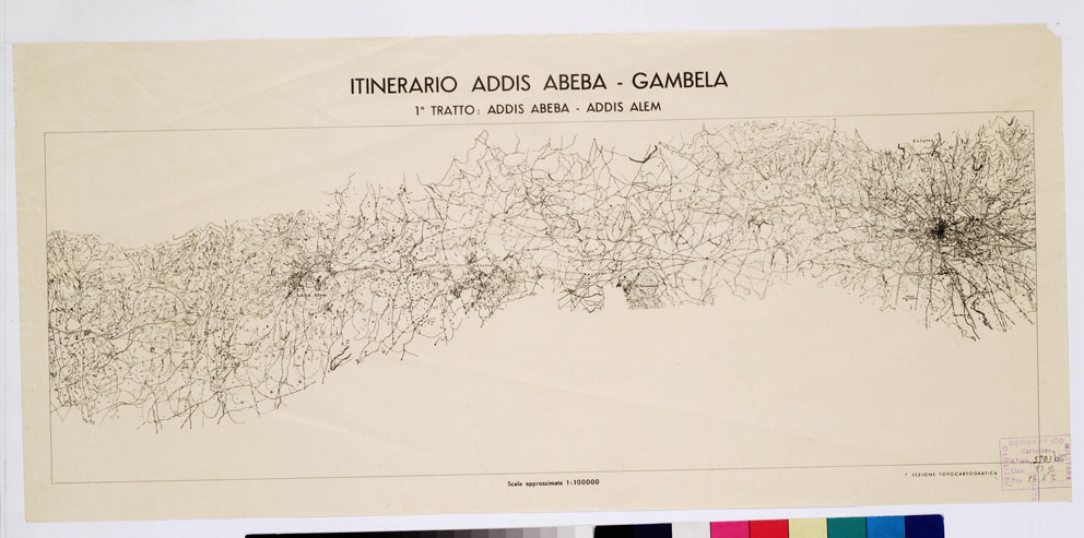 (N:11019) ITINERARIO ADDIS ABEBA - GAMBELA - 1 tratto: Addis Abeba-Addis Alem (B0010197) Carte e stampe antiche: riproduzione a colori su carta (formato A1)