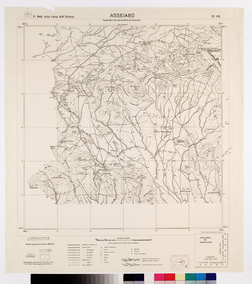 (N:2631) CARTA DELL'ERITREA - Foglio 2062 IV S.E. - Asseiabo (B0010239) Carte e stampe antiche: riproduzione a colori su carta (formato A1)