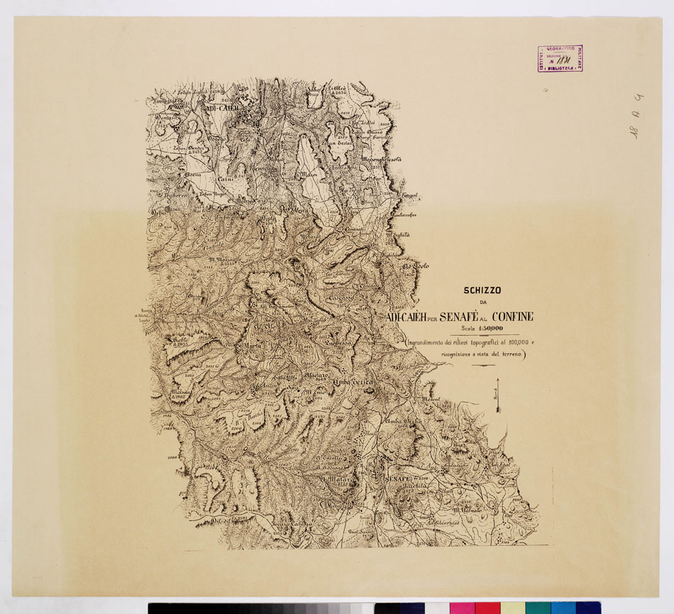 (N:15764) SCHIZZO ADI-CAIH PER SENAF AL CONFINE - Foglio 1 (B0010405) Carte e stampe antiche: riproduzione a colori su carta (formato A1)