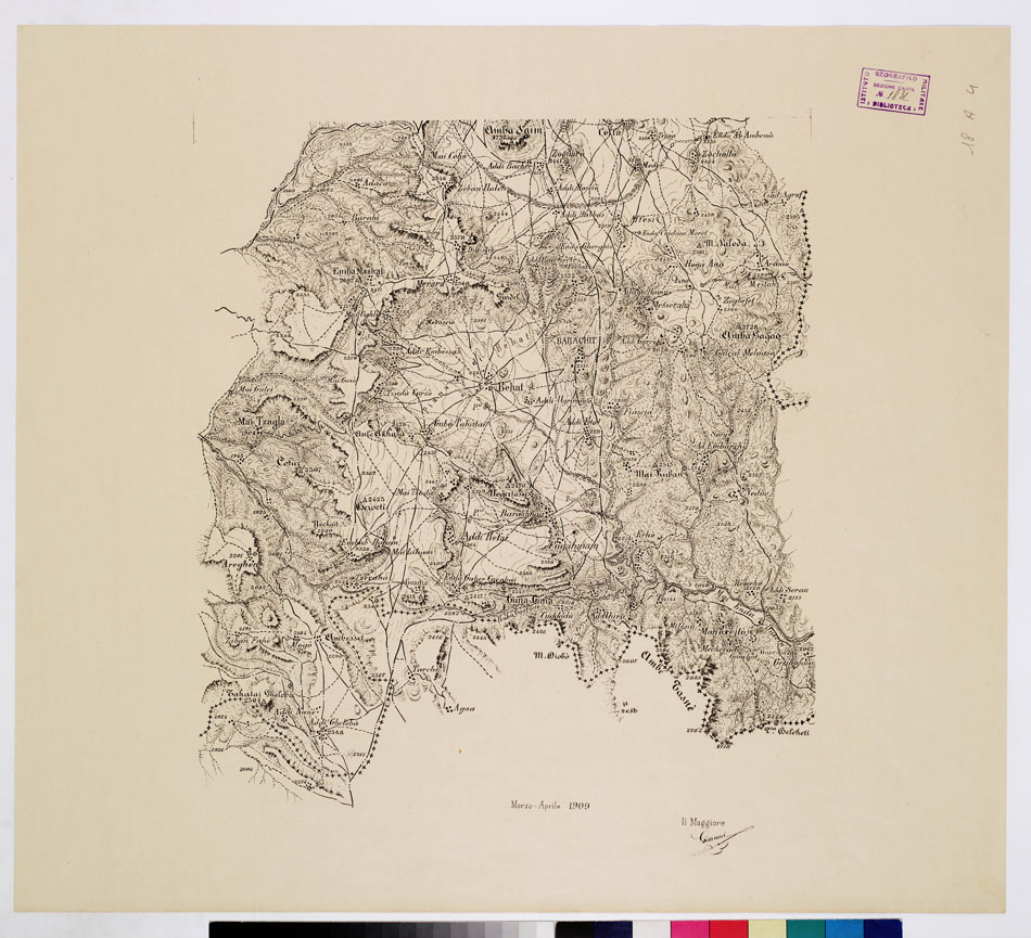 (N:15765) SCHIZZO ADI-CAIH PER SENAF AL CONFINE - Foglio 2 (B0010406) Carte e stampe antiche: riproduzione a colori su carta (formato A1)