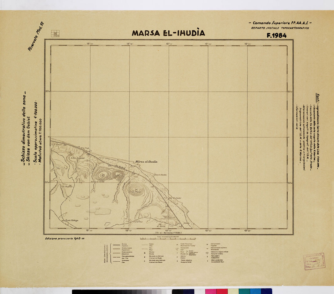 (N:2842) CARTA DELLA CIRENAICA :SUD DEL BENGASI - SIRTICA - CIRENAICA CENTRO ORIENTALE - MARSA EL IHUDIA F 1984 (B0010730) Carte e stampe antiche: riproduzione a colori su carta (formato A1)
