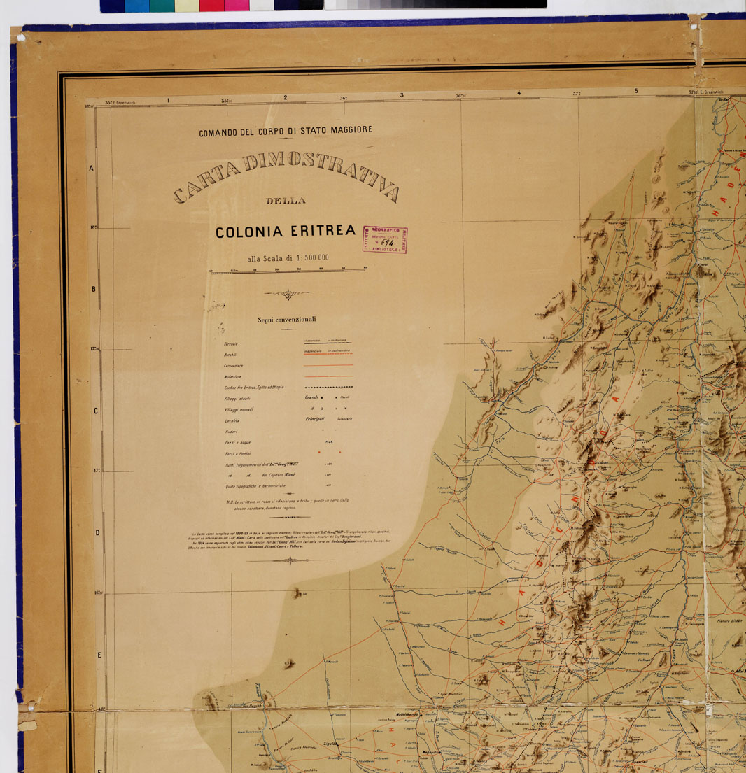 (N:4244) CARTA DIMOSTRATIVA DELLA COLONIA ERITREA (B0010780, B0010781, B0010782, B0010783, B10780-3) Carte e stampe antiche: riproduzione a colori su carta (formato A1)