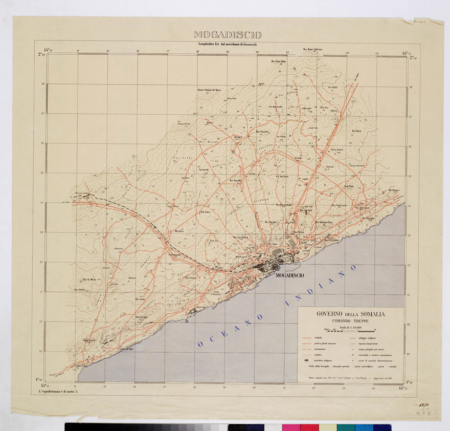 (N:13902) PIANTA DI MOGADISCIO
 (B0010807) Carte e stampe antiche: riproduzione a colori su carta (formato A1)