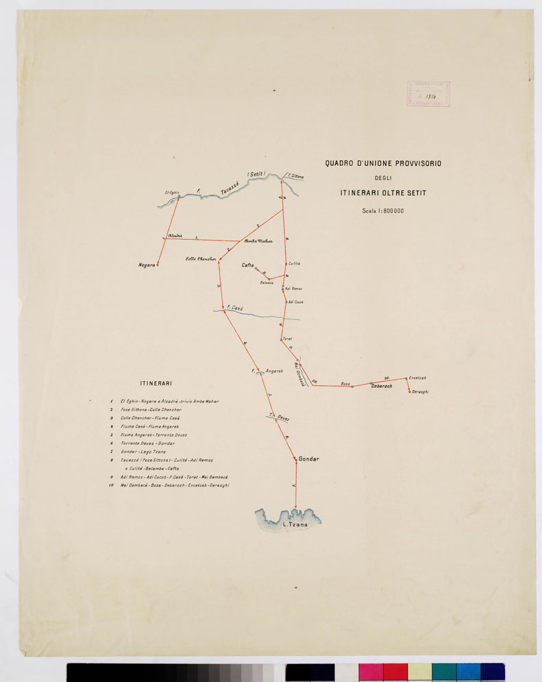 (N:11011) ITINERARI OLTRE IL SETIT - QUADRO D'UNIONE (B0010836) Carte e stampe antiche: riproduzione a colori su carta (formato A1)