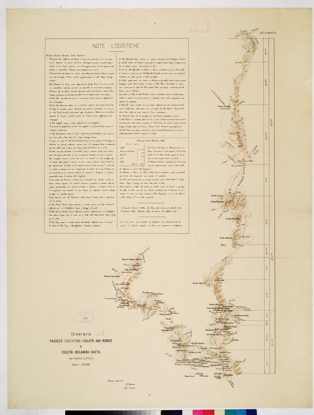 (N:11009) ITINERARI OLTRE IL SETIT - ITINERARIO TACAZZE (FOCE SITTONIA) CULITA' ADI REMOZ E CULITA BELAMBA CAFTA TAVOLA 8 (B0010844) Carte e stampe antiche: riproduzione a colori su carta (formato A1)