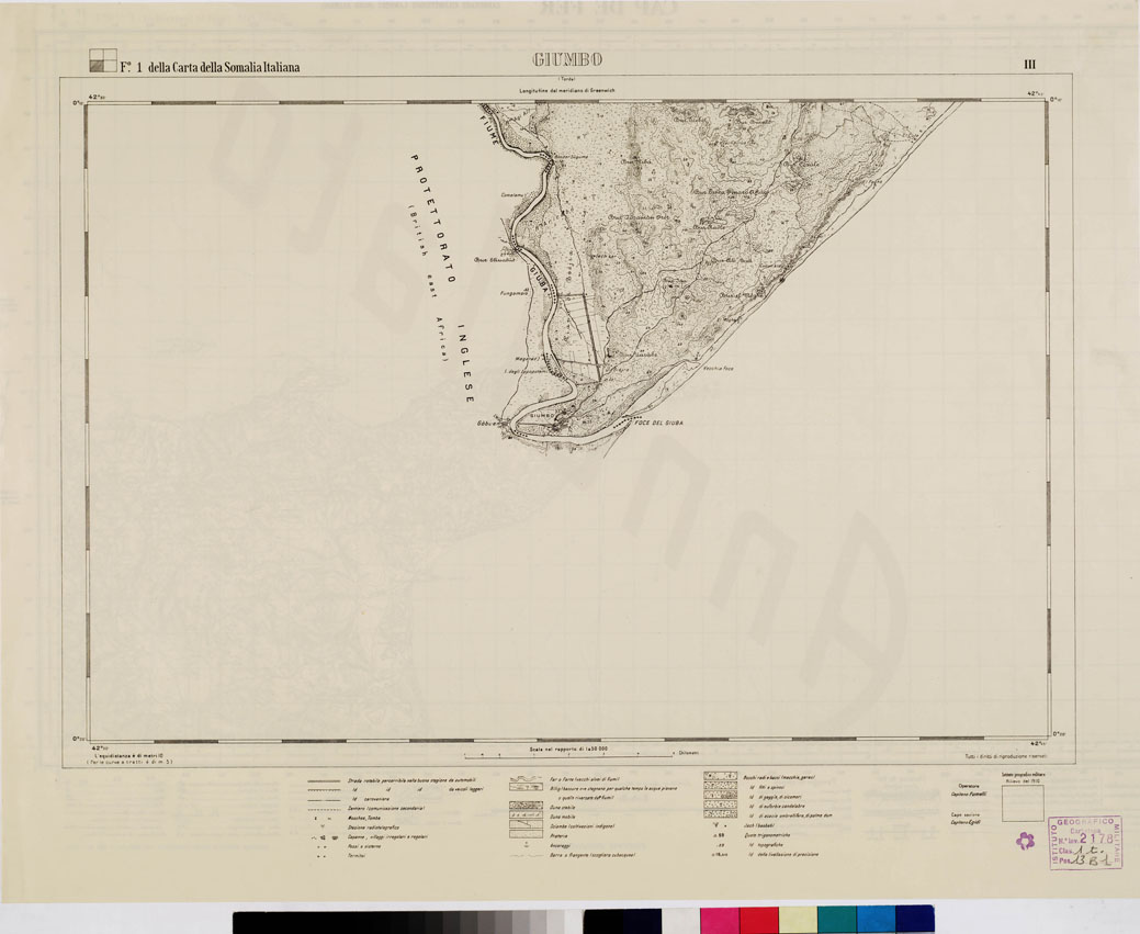 (N:3444) CARTA DELLA MEDIA GOSCIA E BASSA GOSCIA (a colori) - Fogli n. 9+9 - Foglio 1 GIUMBO III (B0010856) Carte e stampe antiche: riproduzione a colori su carta (formato A1)