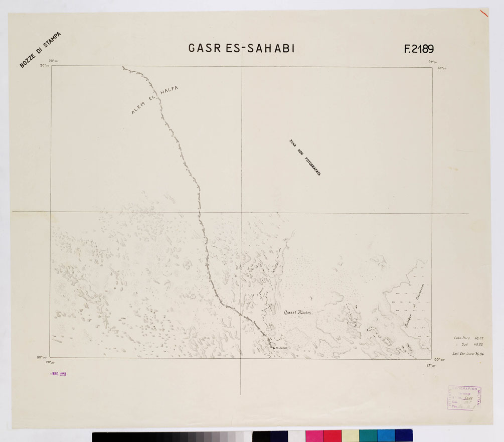 (N:3318) CARTA DELLA LIBIA - GASR ES-SAHABI - Foglio 2189 (B0010879) Carte e stampe antiche: riproduzione a colori su carta (formato A1)