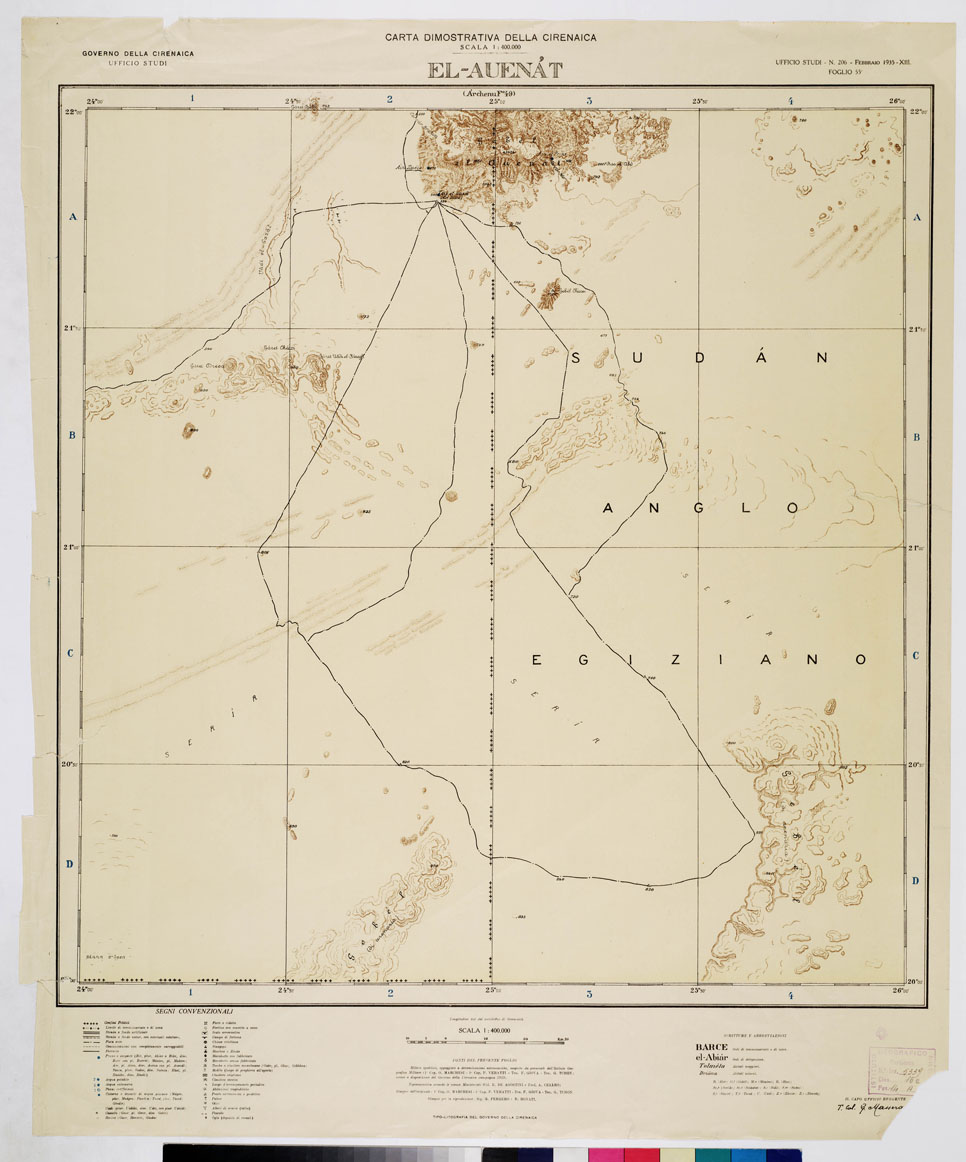 (N:4255) CARTA DIMOSTRATIVA DELLA LIBIA (CIRENAICA) - EL - AUENAT Foglio 55 (B0011056) Carte e stampe antiche: riproduzione a colori su carta (formato A1)