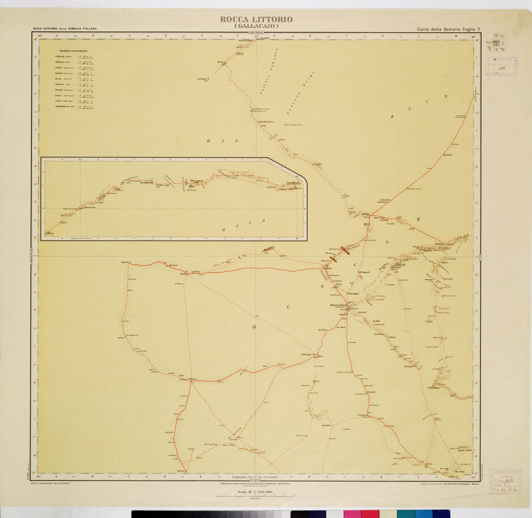 (N:3660) CARTA DELLA SOMALIA - Foglio 7 ROCCA LITTORIO (GALLACAIO) (B0011196) Carte e stampe antiche: riproduzione a colori su carta (formato A1)