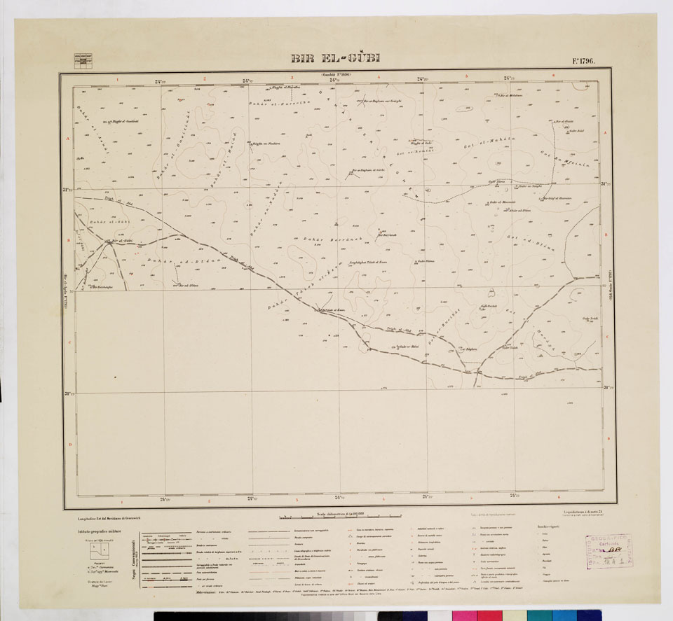 (N:7645) CARTA TOPOGRAFICA DELLA LIBIA - BIR EL-GUBI Foglio 1796 (B0011291) Carte e stampe antiche: riproduzione a colori su carta (formato A1)