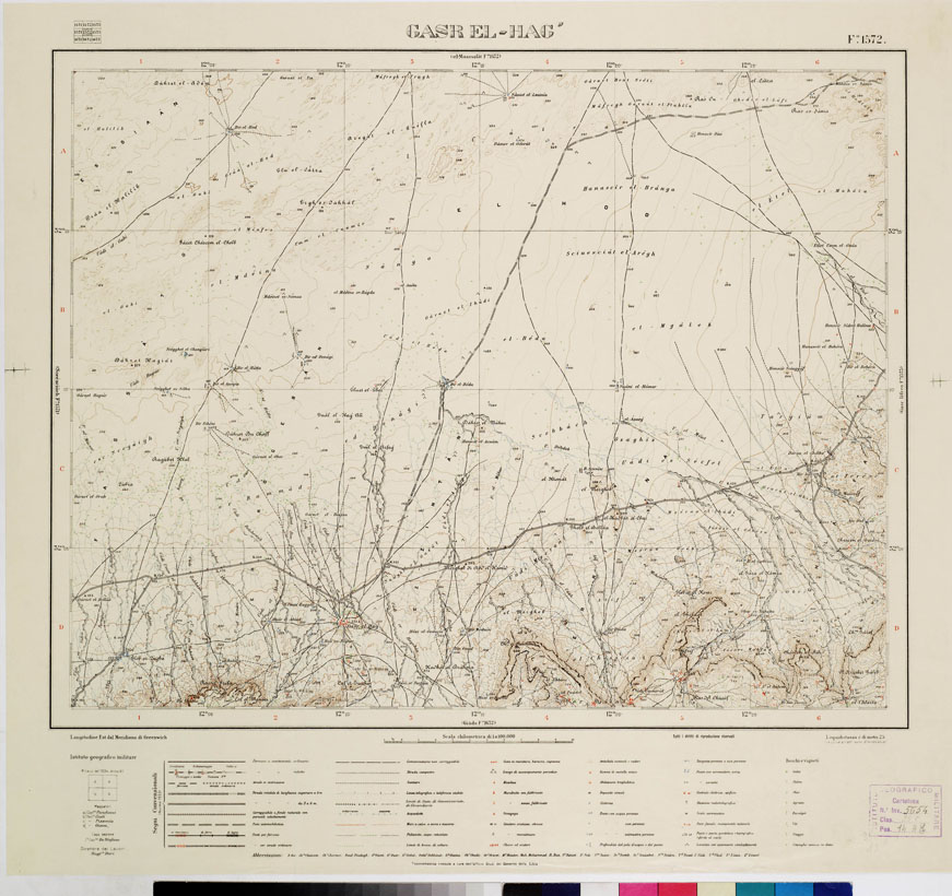 (N:7665) CARTA TOPOGRAFICA DELLA LIBIA - GASR EL- HAG Foglio 1572 (B0011302) Carte e stampe antiche: riproduzione a colori su carta (formato A1)