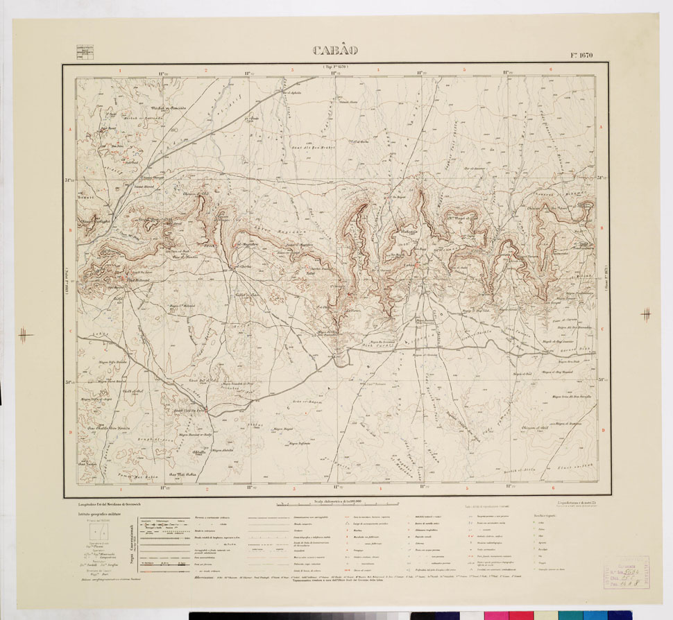 (N:7651) CARTA TOPOGRAFICA DELLA LIBIA - CABAO Foglio 1670 (B0011307) Carte e stampe antiche: riproduzione a colori su carta (formato A1)