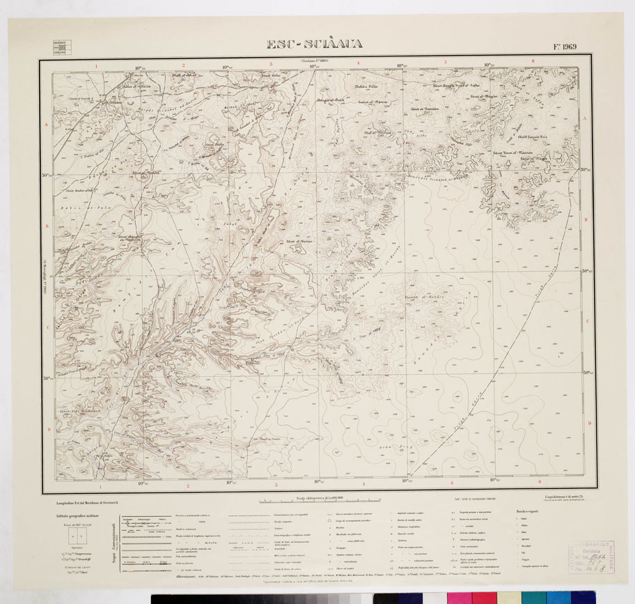 (N:7661) CARTA TOPOGRAFICA DELLA LIBIA - ESC - SCIAAUA Foglio 1969 (B0011311) Carte e stampe antiche: riproduzione a colori su carta (formato A1)