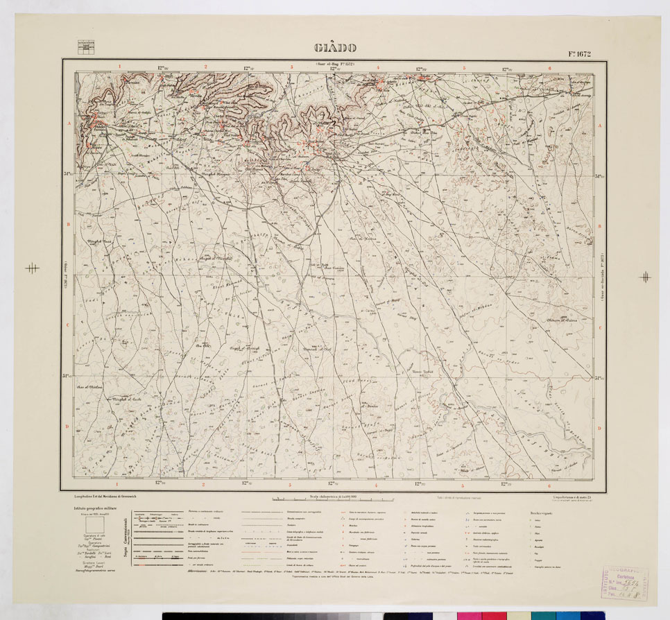 (N:7668) CARTA TOPOGRAFICA DELLA LIBIA - GIADO Foglio 1672 (B0011319) Carte e stampe antiche: riproduzione a colori su carta (formato A1)