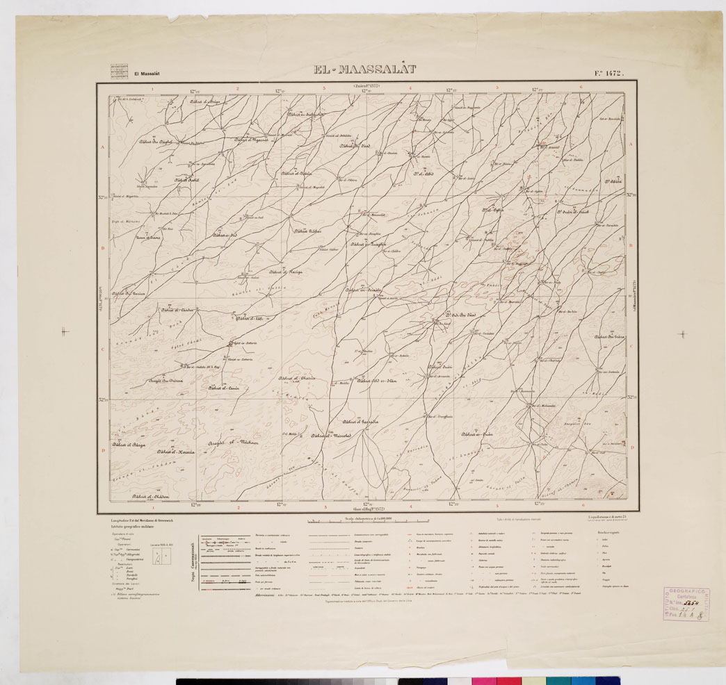 (N:7656) CARTA TOPOGRAFICA DELLA LIBIA - EL MAASSALAT Foglio 1472 (B0011322) Carte e stampe antiche: riproduzione a colori su carta (formato A1)