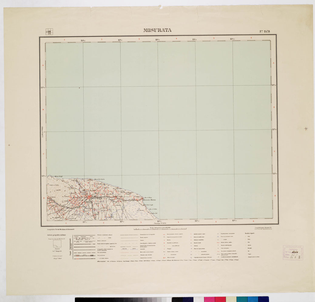 (N:7676) CARTA TOPOGRAFICA DELLA LIBIA I - MISURATA Foglio 1478 (B0011323) Carte e stampe antiche: riproduzione a colori su carta (formato A1)