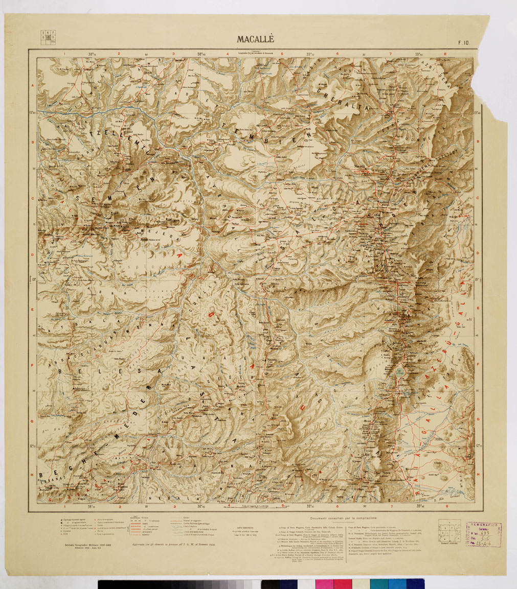 (N:4168) CARTA DIMOSTRATIVA DELLA COLONIA ERITREA E REGIONI ADIACENTI - Foglio 10 MACALLE' (B0011437) Carte e stampe antiche: riproduzione a colori su carta (formato A1)