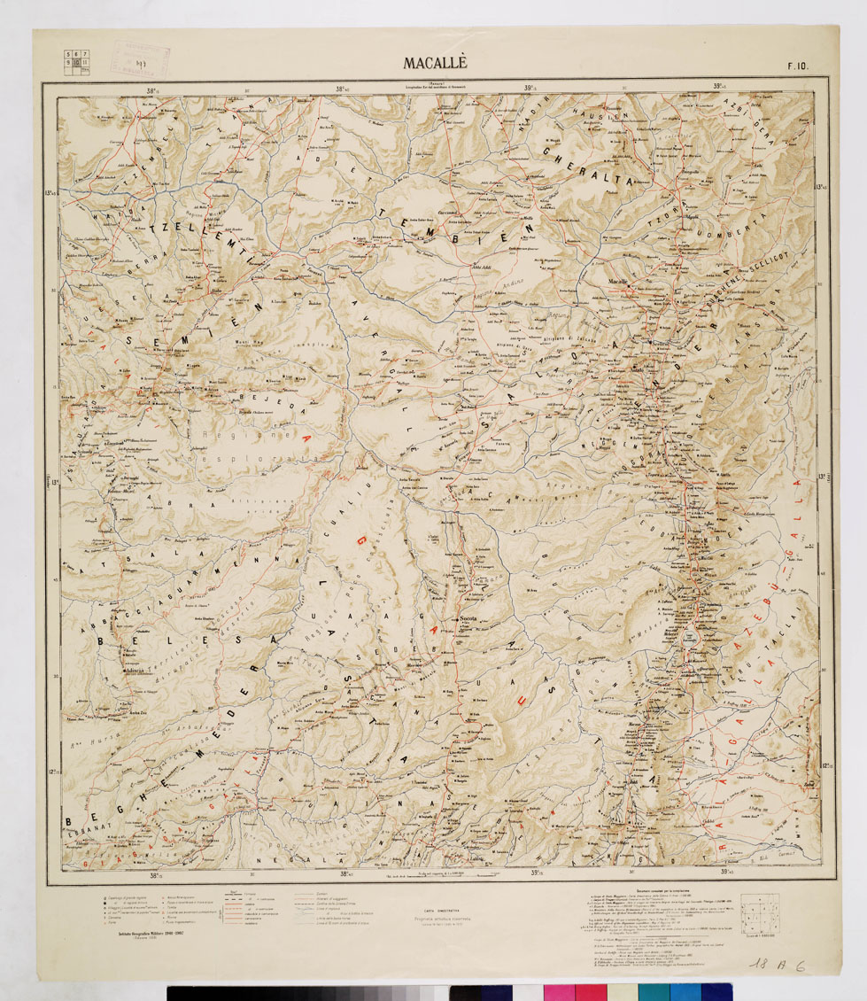 (N:4169) CARTA DIMOSTRATIVA DELLA COLONIA ERITREA E REGIONI ADIACENTI - Foglio 10 MACALLE' (B0011438) Carte e stampe antiche: riproduzione a colori su carta (formato A1)