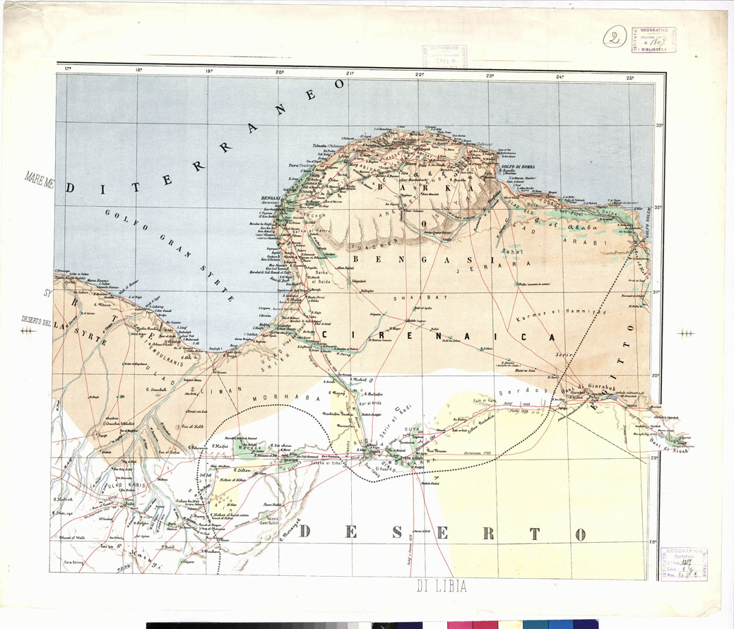 (N:4481) CARTA DIMOSTRATIVA DELLA TRIPOLITANIA - Foglio 2 (B0011504) Carte e stampe antiche: riproduzione a colori su carta (formato A1)