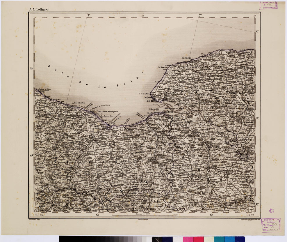 (N:10166) GENERAL KARTE VON CENTRAL EUROPA - A 5 (LE HAVRE) (B0011508) Carte e stampe antiche: riproduzione a colori su carta (formato A1)