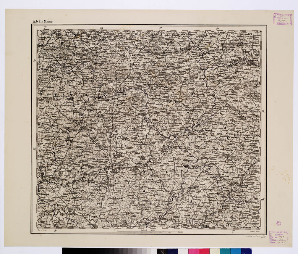 (N:10167) GENERAL KARTE VON CENTRAL EUROPA - A 6 (LE MANS) (B0011509) Carte e stampe antiche: riproduzione a colori su carta (formato A1)
