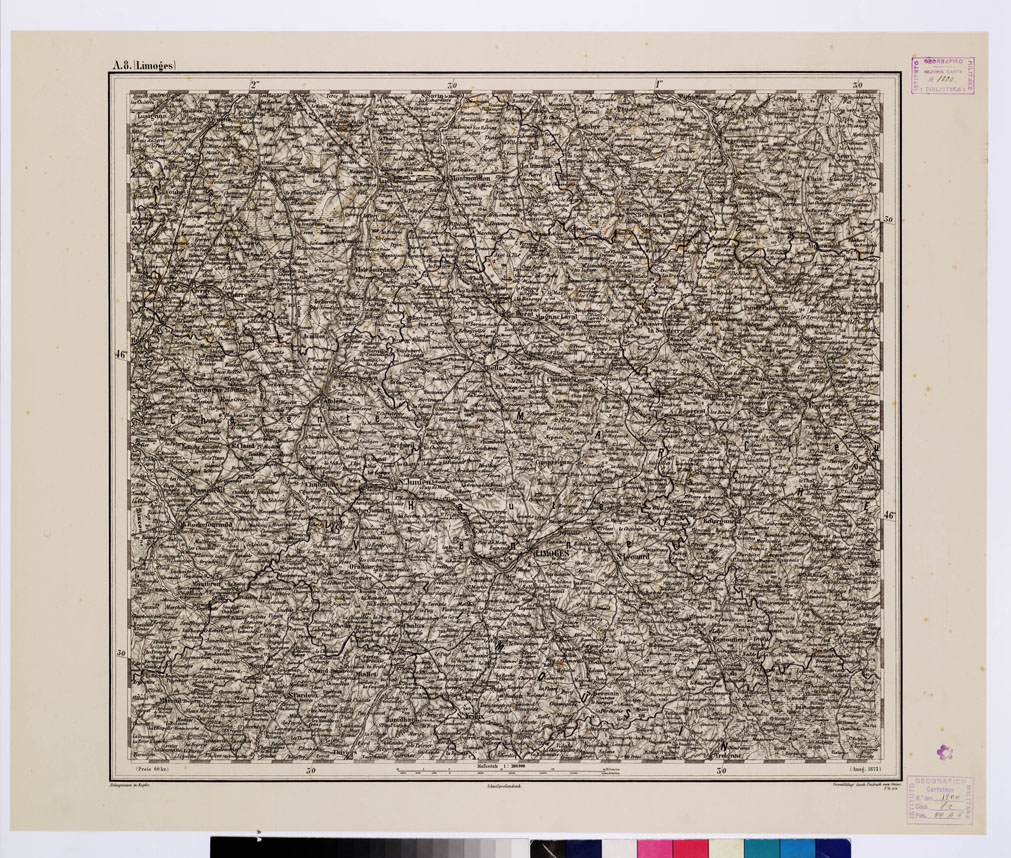 (N:10169) GENERAL KARTE VON CENTRAL EUROPA - A 8 (LIMOGES) (B0011511) Carte e stampe antiche: riproduzione a colori su carta (formato A1)