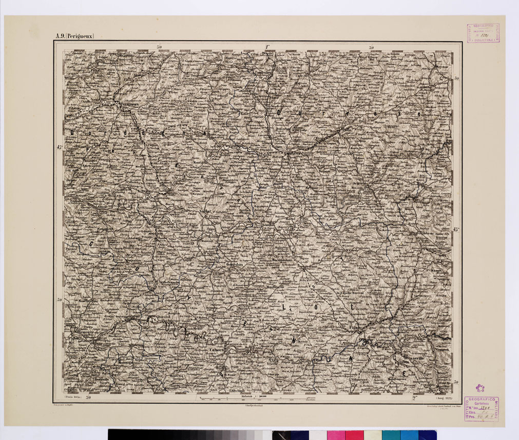 (N:10170) GENERAL KARTE VON CENTRAL EUROPA - A 9 (PERIGUEUX) (B0011512) Carte e stampe antiche: riproduzione a colori su carta (formato A1)