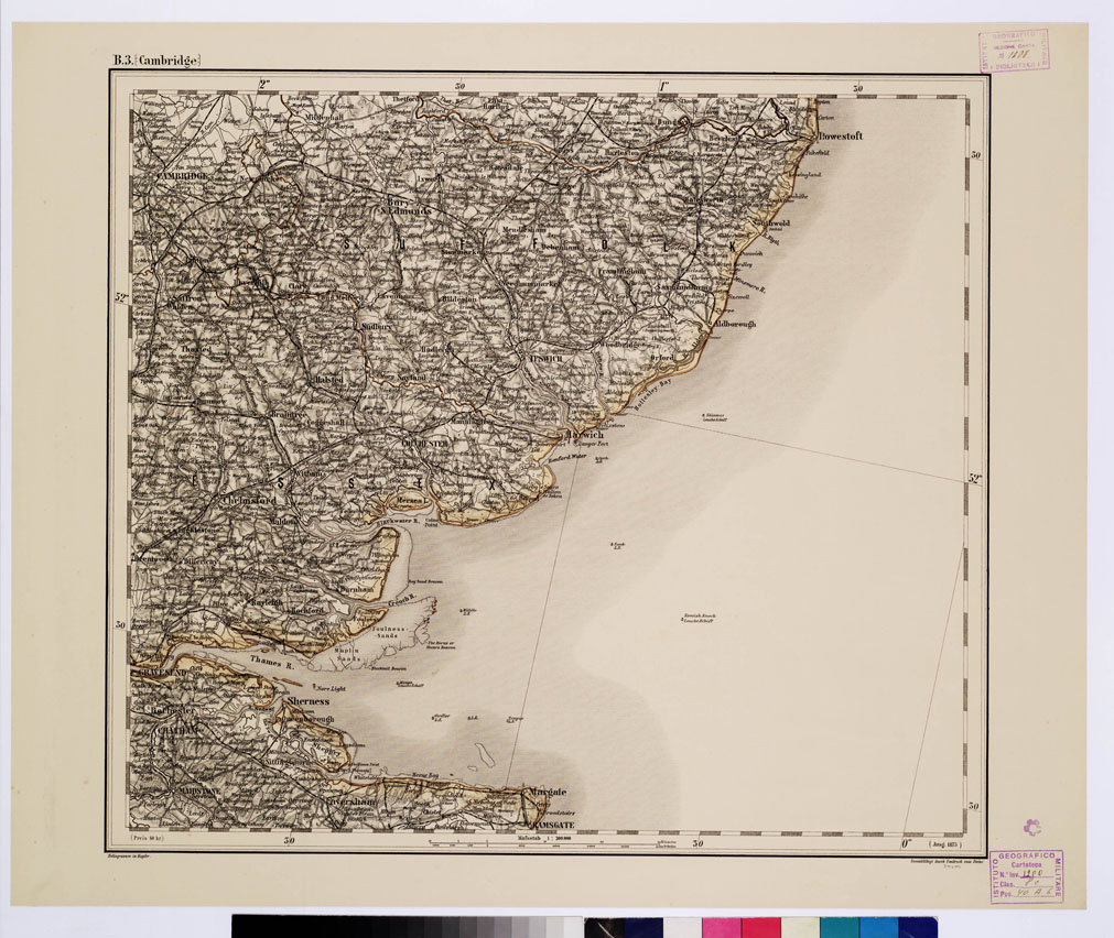 (N:10176) GENERAL KARTE VON CENTRAL EUROPA - B 3 (CAMBRIDGE) (B0011518) Carte e stampe antiche: riproduzione a colori su carta (formato A1)