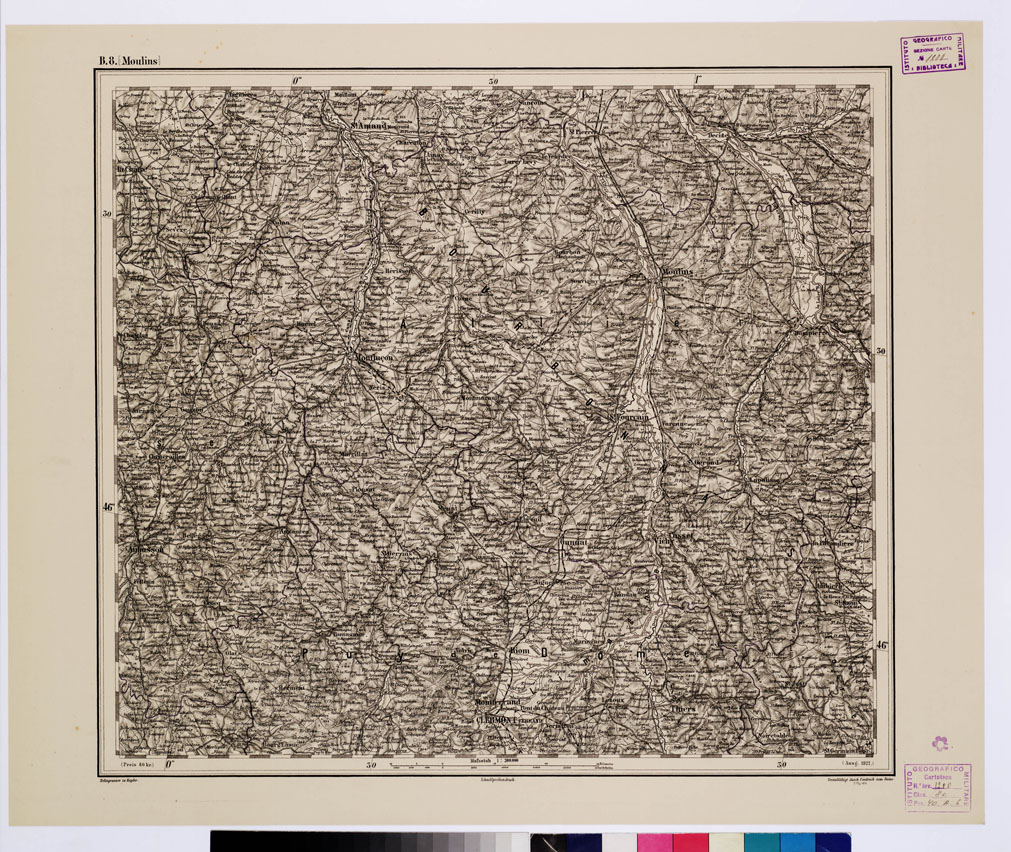 (N:10181) GENERAL KARTE VON CENTRAL EUROPA - B 8 (MOULINS) (B0011523) Carte e stampe antiche: riproduzione a colori su carta (formato A1)