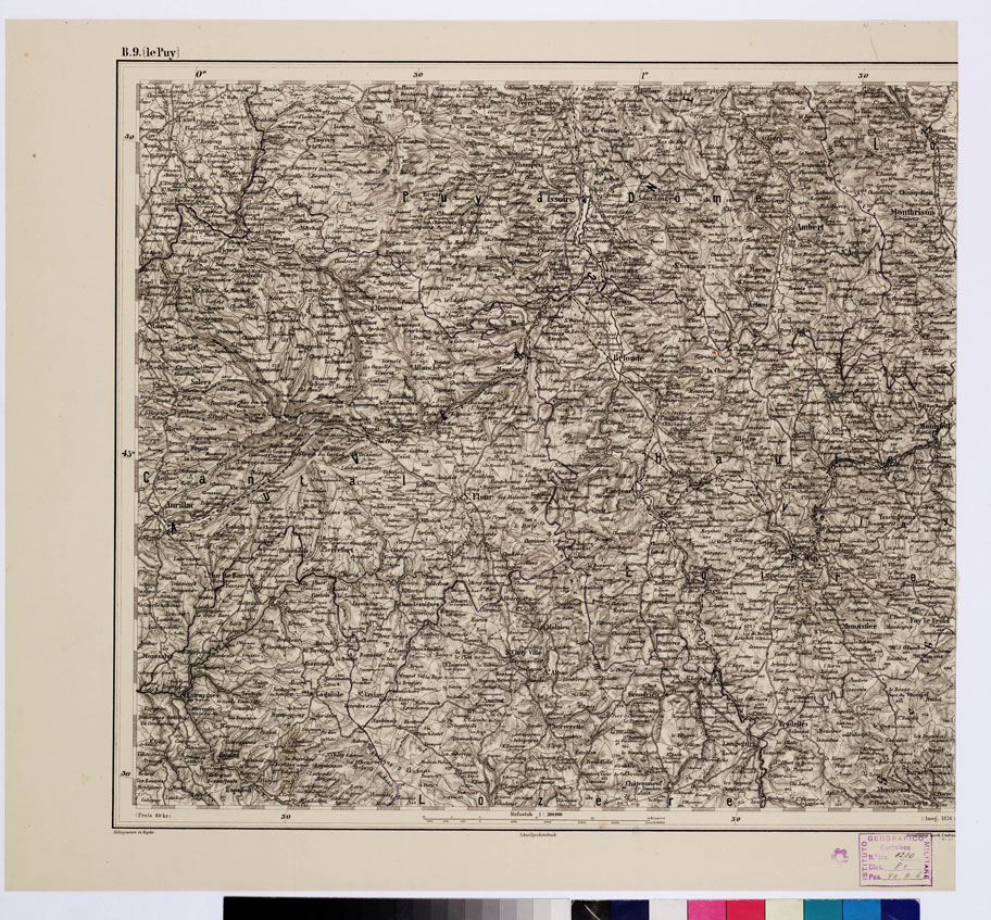 (N:10182) GENERAL KARTE VON CENTRAL EUROPA - B 9 (LE PUY) (B0011524) Carte e stampe antiche: riproduzione a colori su carta (formato A1)