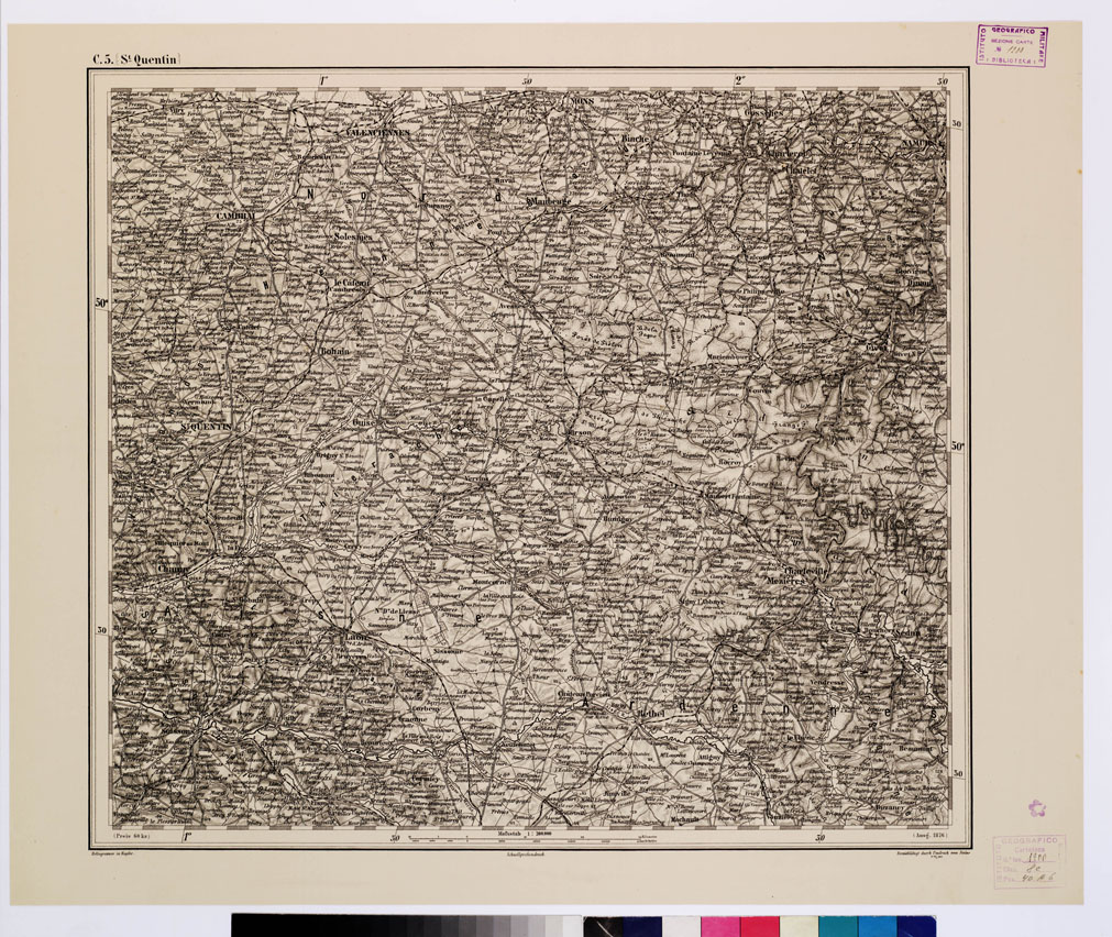 (N:10189) GENERAL KARTE VON CENTRAL EUROPA - C 5 (ST.QUENTIN) (B0011531) Carte e stampe antiche: riproduzione a colori su carta (formato A1)