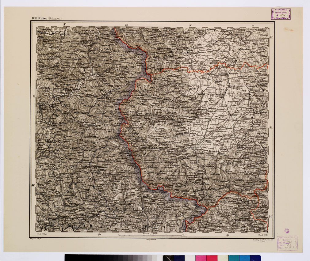 (N:10195) GENERAL KARTE VON CENTRAL EUROPA - D 10 (CUNEO) (B0011548) Carte e stampe antiche: riproduzione a colori su carta (formato A1)