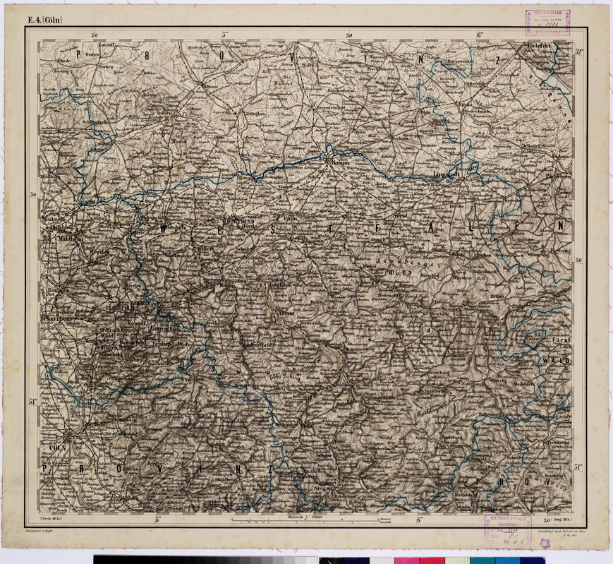 (N:10212) GENERAL KARTE VON CENTRAL EUROPA - E 4 (COLN) (B0011554) Carte e stampe antiche: riproduzione a colori su carta (formato A1)