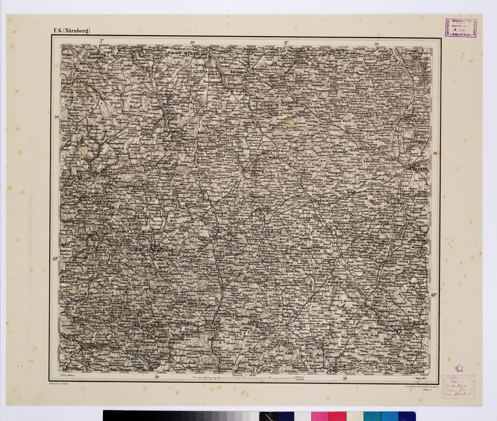 (N:10226) GENERAL KARTE VON CENTRAL EUROPA - F 6 (NURNBERG) (B0011568) Carte e stampe antiche: riproduzione a colori su carta (formato A1)
