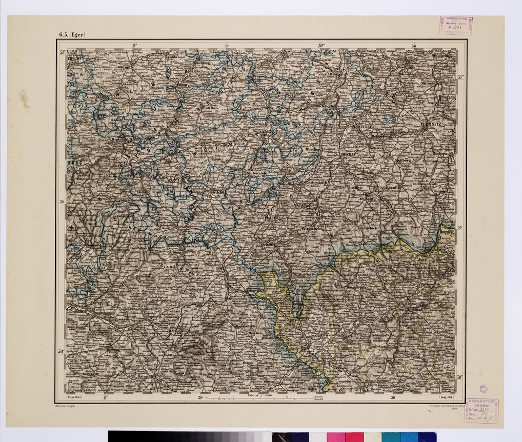 (N:10238) GENERAL KARTE VON CENTRAL EUROPA - G 5 (EGER) (B0011579) Carte e stampe antiche: riproduzione a colori su carta (formato A1)