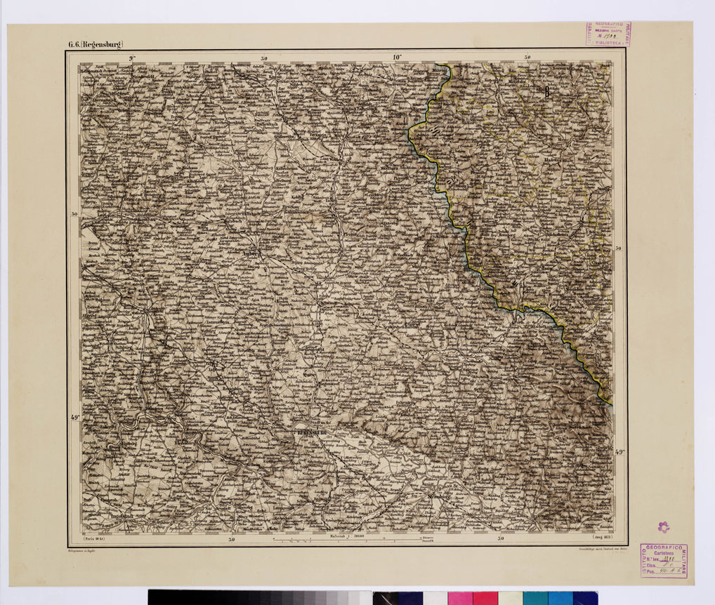 (N:10239) GENERAL KARTE VON CENTRAL EUROPA - G 6 (REGENSBURG) (B0011580) Carte e stampe antiche: riproduzione a colori su carta (formato A1)