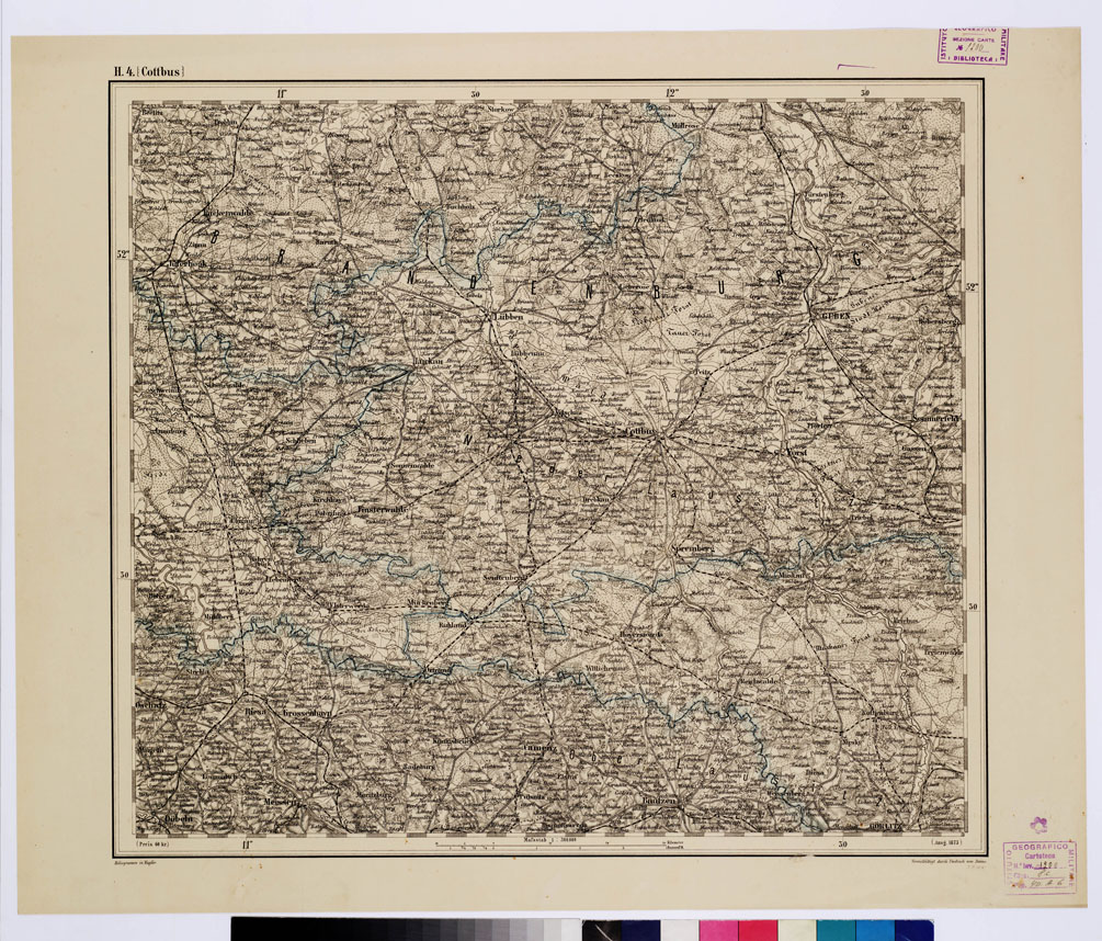 (N:10249) GENERAL KARTE VON CENTRAL EUROPA - H 4 (COTTBUS) (B0011590) Carte e stampe antiche: riproduzione a colori su carta (formato A1)