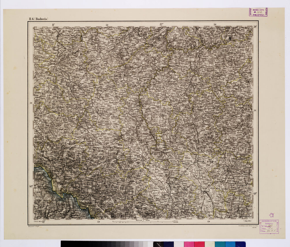 (N:10251) GENERAL KARTE VON CENTRAL EUROPA - H 6 (BUDWEIS) (B0011592) Carte e stampe antiche: riproduzione a colori su carta (formato A1)