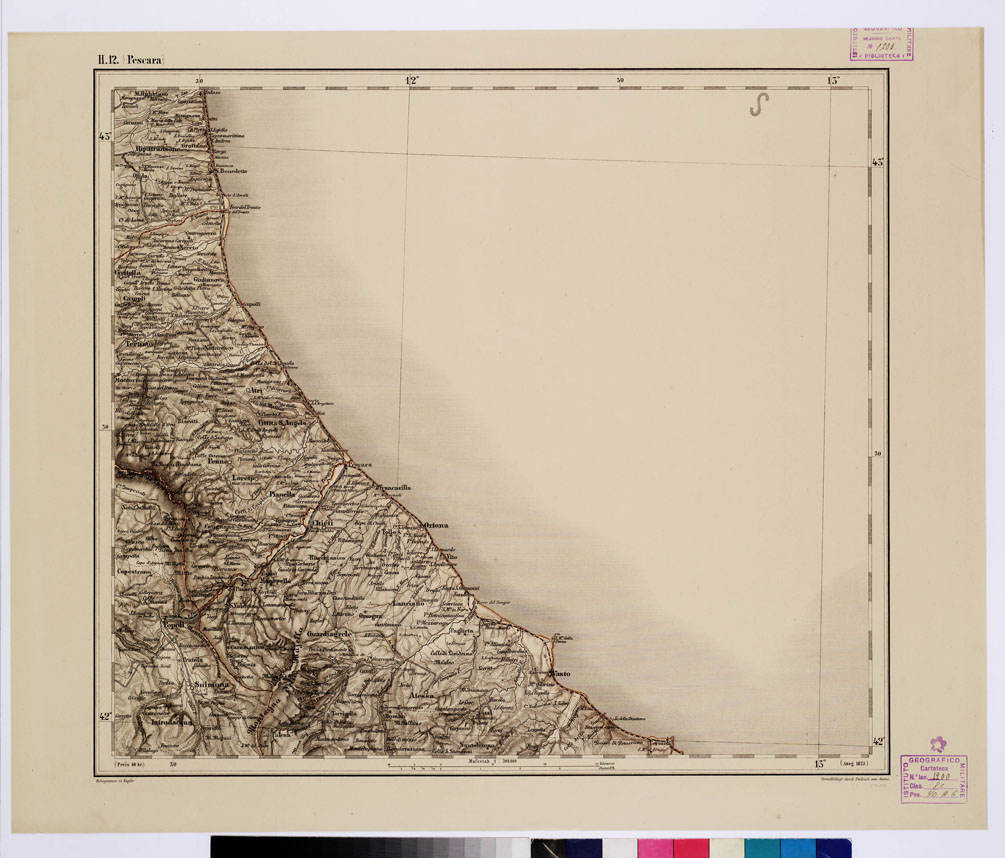 (N:10246) GENERAL KARTE VON CENTRAL EUROPA - H 12 (PESCARA) (B0011598) Carte e stampe antiche: riproduzione a colori su carta (formato A1)