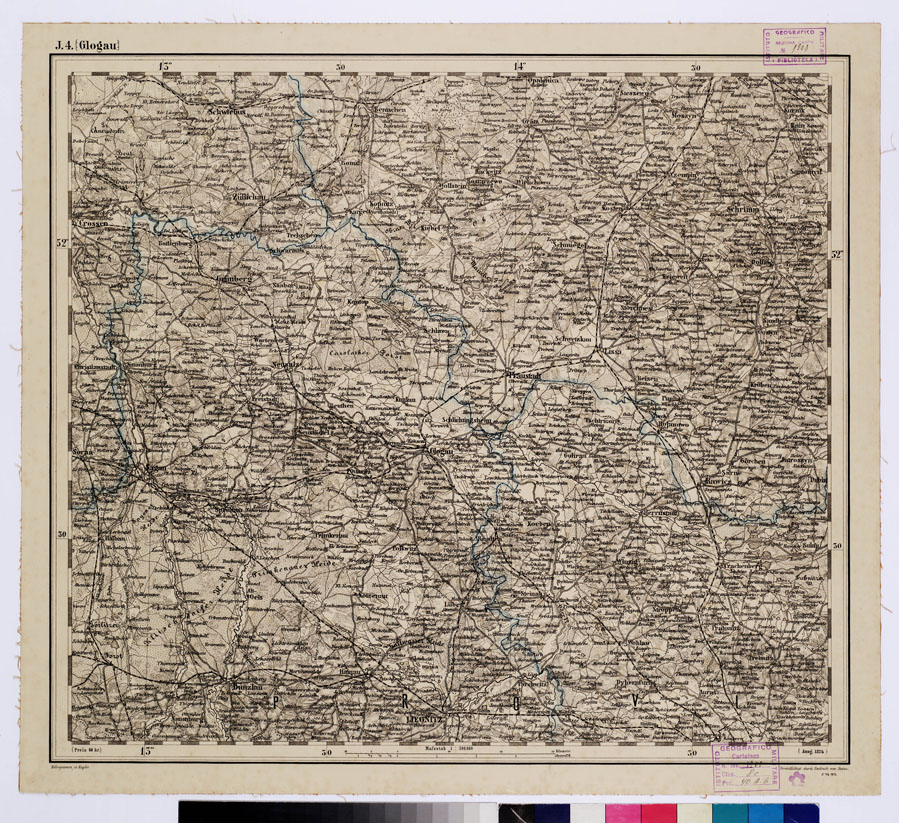 (N:10261) GENERAL KARTE VON CENTRAL EUROPA - J 4 (GLOGAU) (B0011602) Carte e stampe antiche: riproduzione a colori su carta (formato A1)
