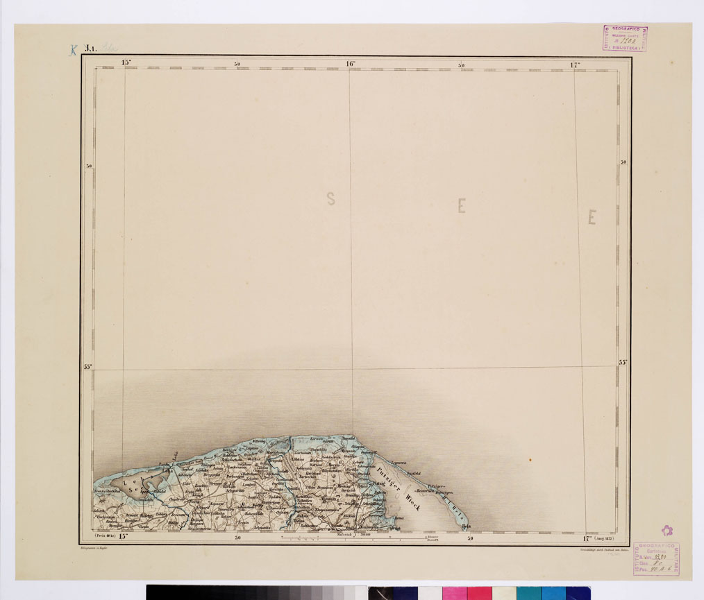 (N:10268) GENERAL KARTE VON CENTRAL EUROPA - K 1 LEBA (LISSA) (B0011610) Carte e stampe antiche: riproduzione a colori su carta (formato A1)