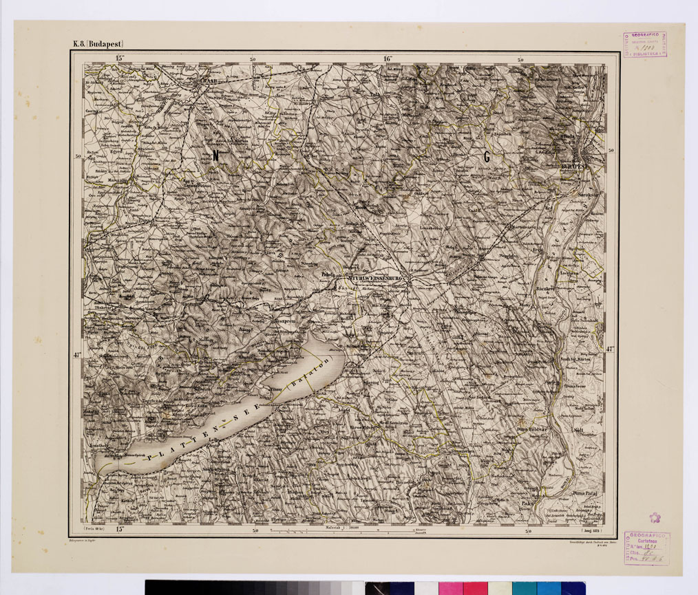 (N:10278) GENERAL KARTE VON CENTRAL EUROPA - K 8 (BUDAPEST) (B0011617) Carte e stampe antiche: riproduzione a colori su carta (formato A1)