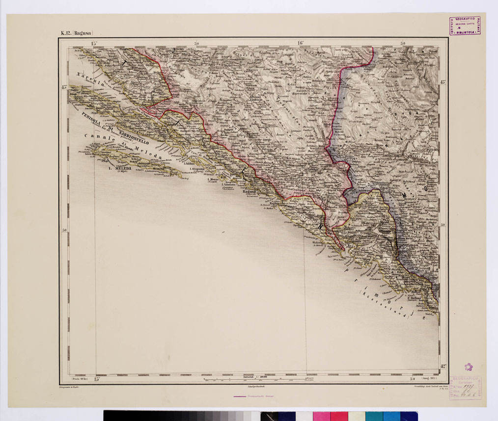 (N:10271) GENERAL KARTE VON CENTRAL EUROPA - K 12 (RAGUSA) (B0011621) Carte e stampe antiche: riproduzione a colori su carta (formato A1)