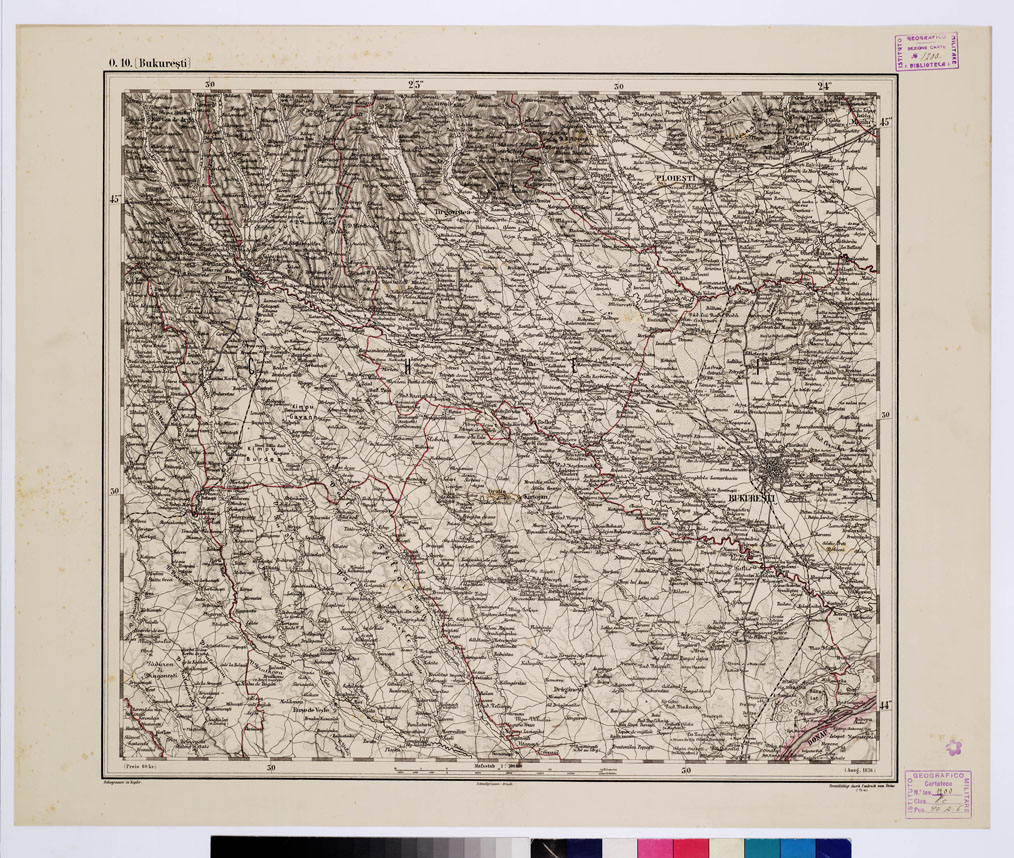 (N:10316) GENERAL KARTE VON CENTRAL EUROPA - O 10 BUKURESTI (B0011668) Carte e stampe antiche: riproduzione a colori su carta (formato A1)