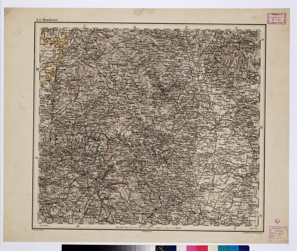 (N:10159) GENERAL KARTE VON CENTRAL EUROPA - A 1 MANCHESTER (B0011696) Carte e stampe antiche: riproduzione a colori su carta (formato A1)
