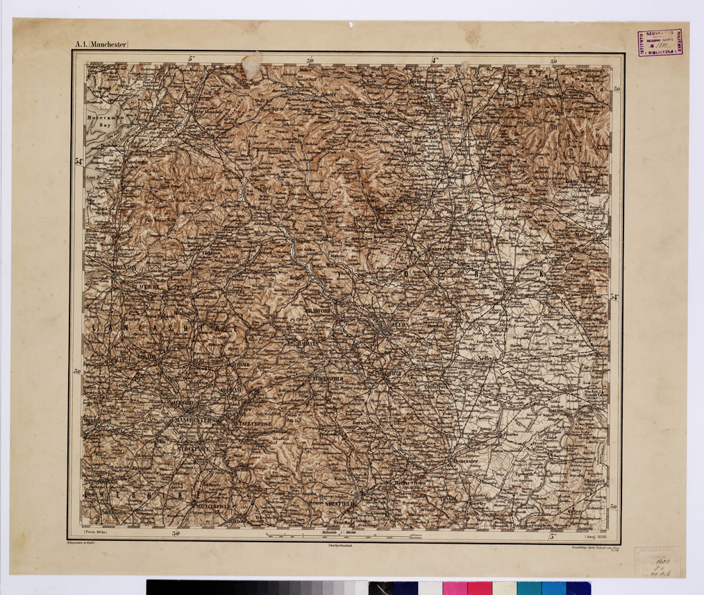 (N:9967) GENERAL KARTE VON CENTRAL EUROPA - A 1 (MANCHESTER) (B0011700) Carte e stampe antiche: riproduzione a colori su carta (formato A1)