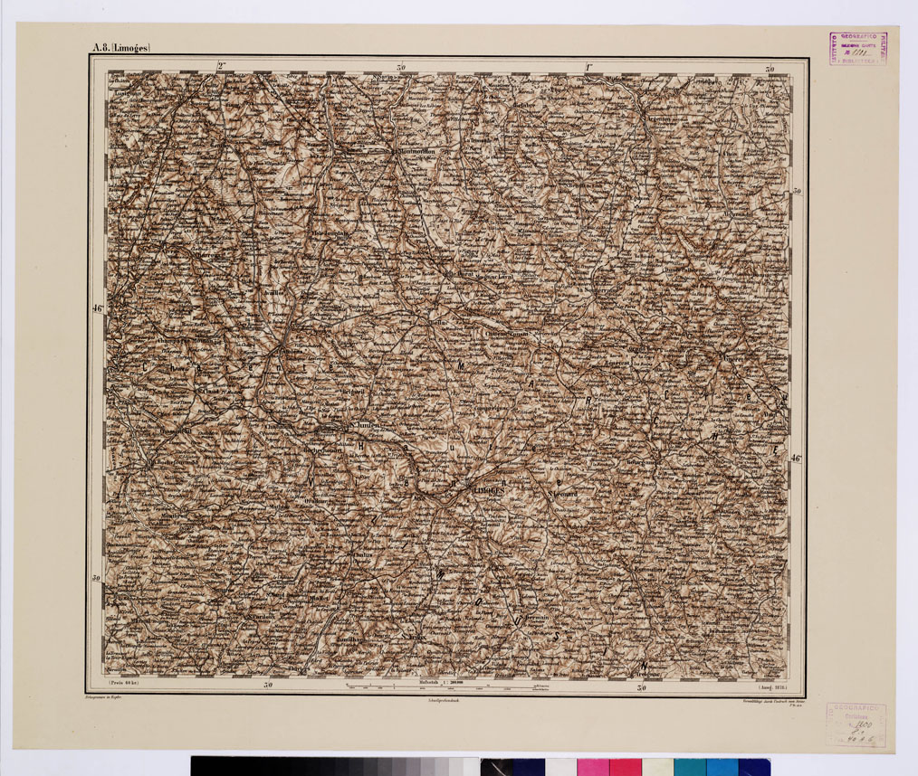 (N:9977) GENERAL KARTE VON CENTRAL EUROPA - A 8 (LIMOGES) (B0011707) Carte e stampe antiche: riproduzione a colori su carta (formato A1)
