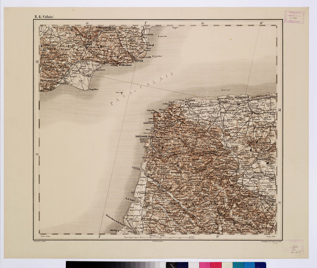 (N:9985) GENERAL KARTE VON CENTRAL EUROPA - B 4 (CALAIS) (B0011715) Carte e stampe antiche: riproduzione a colori su carta (formato A1)
